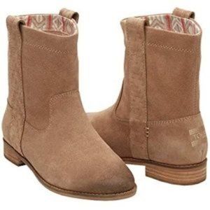 NEW Toms Laurel Boots Amphora Burnished Suede